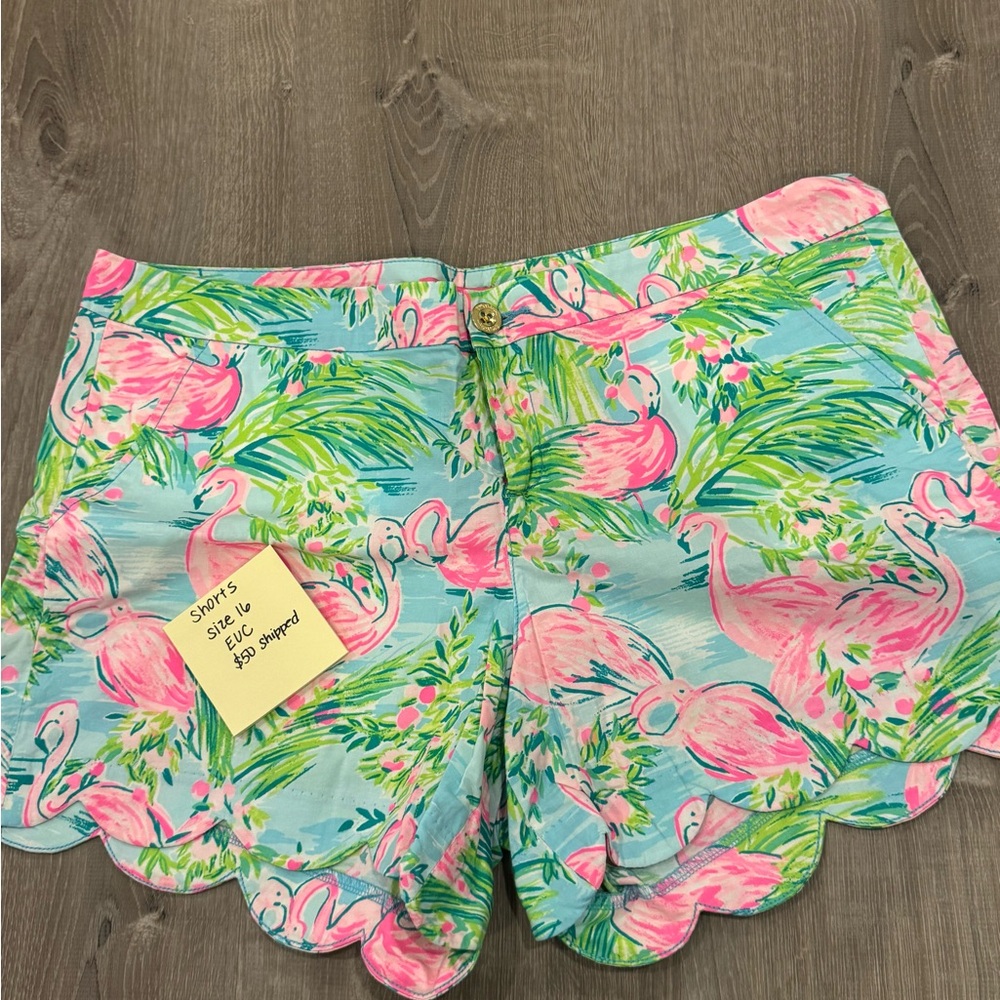 Lilly Pulitzer Pink and Blue High Waist Shorts